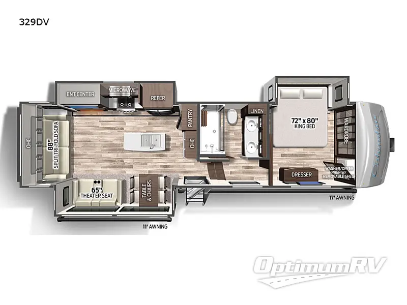 2022 Palomino Columbus 329DV RV Floorplan Photo