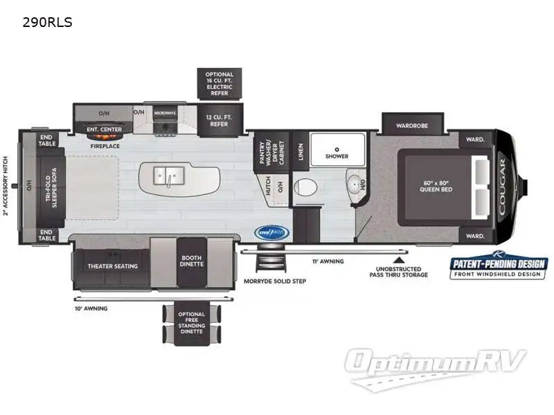 2021 Keystone Cougar 290RLS RV Floorplan Photo