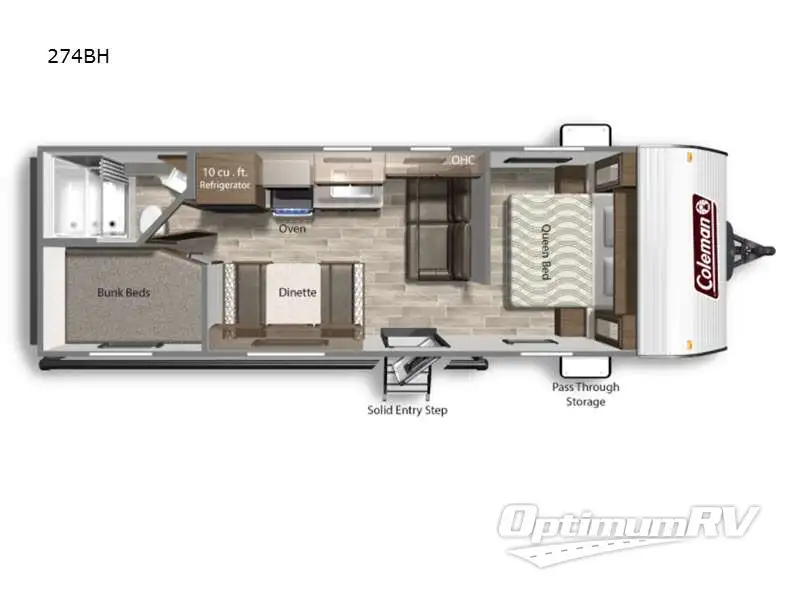 2021 Dutchmen Coleman Lantern LT Series 274BH RV Floorplan Photo