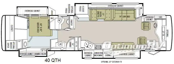 2011 Tiffin Phaeton 40QTH RV Floorplan Photo