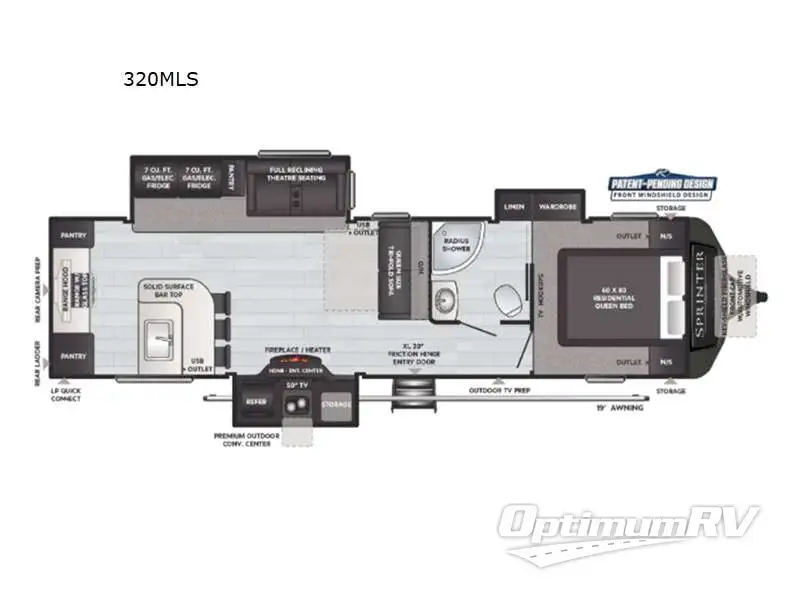 2021 Keystone Sprinter Limited 320MLS Floorplan Photo