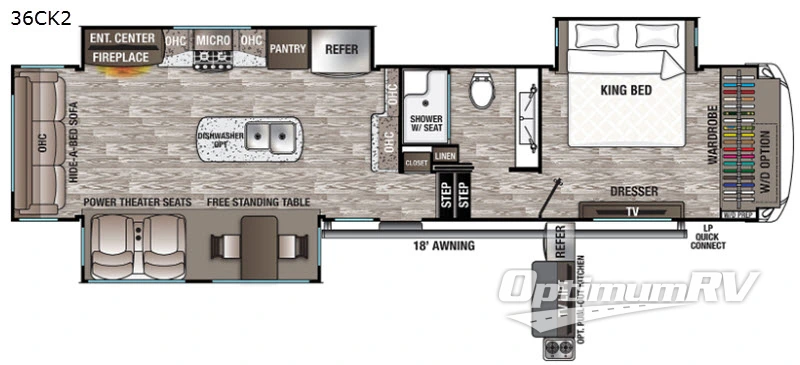 2020 Forest River Cedar Creek Hathaway Edition 36CK2 RV Floorplan Photo