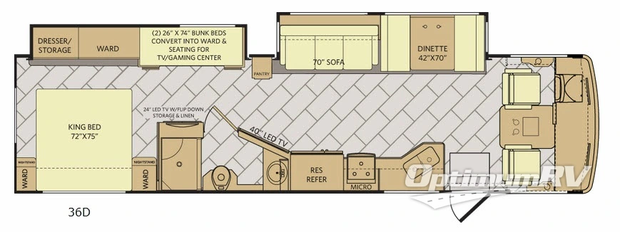 2017 Fleetwood Storm 36D RV Floorplan Photo