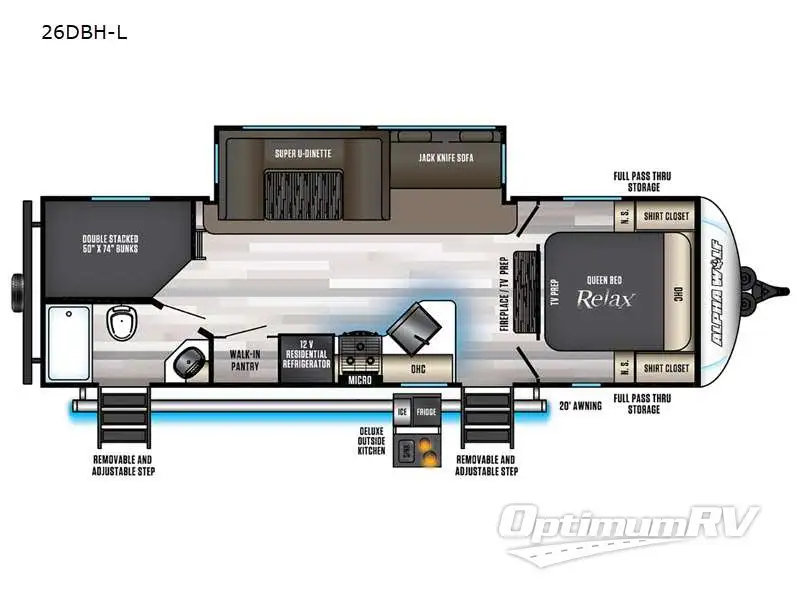 2021 Forest River Cherokee Alpha Wolf 26DBH-L RV Floorplan Photo