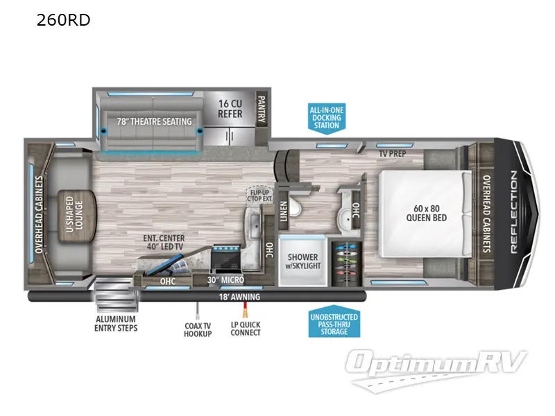 2022 Grand Design Reflection 150 Series 260RD RV Floorplan Photo