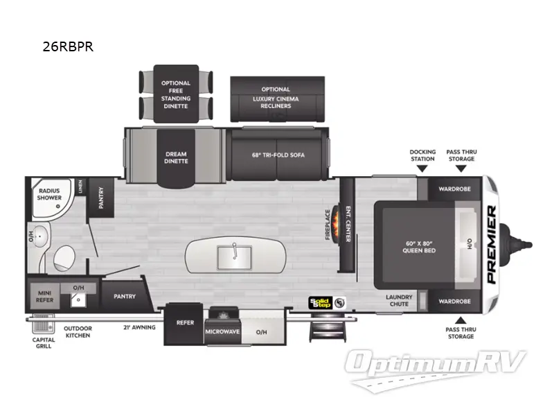 2023 Keystone Premier Ultra Lite 26RBPR RV Floorplan Photo