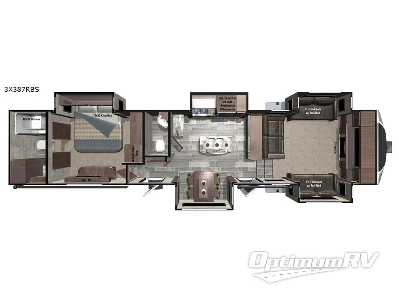 2018 Highland Ridge Open Range 3X 387RBS RV Floorplan Photo