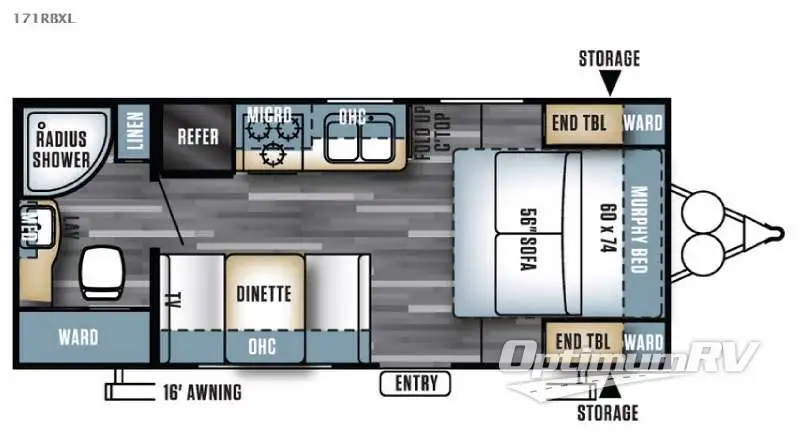 2016 Forest River Salem Cruise Lite 171RBXL RV Floorplan Photo