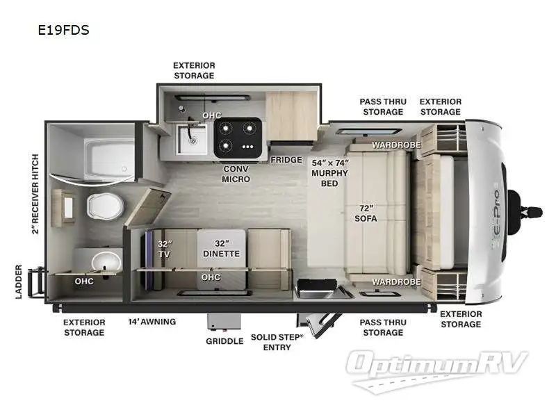 2024 Forest River Flagstaff E-Pro E19FDS Floorplan Photo
