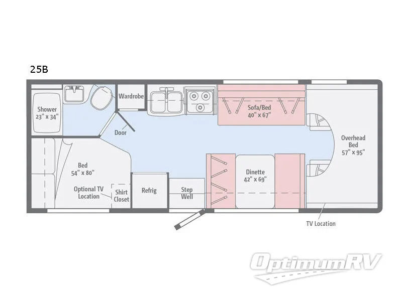 2018 Winnebago Minnie Winnie 25B RV Floorplan Photo