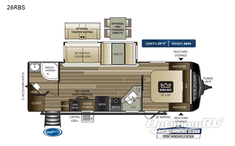 2020 Keystone Cougar Half-Ton 26RBS RV Floorplan Photo