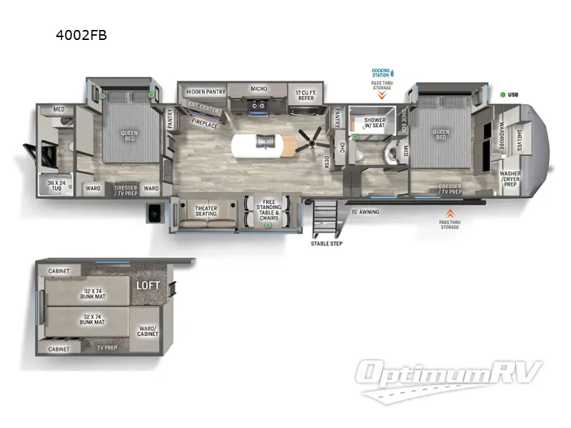 2024 Forest River Sierra 4002FB RV Floorplan Photo