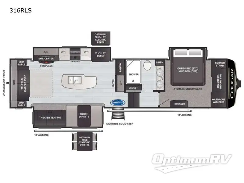 2021 Keystone Cougar 316RLS RV Floorplan Photo