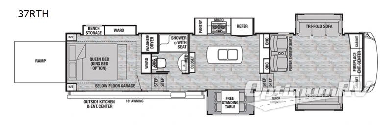 2020 Forest River Cedar Creek Silverback 37RTH RV Floorplan Photo