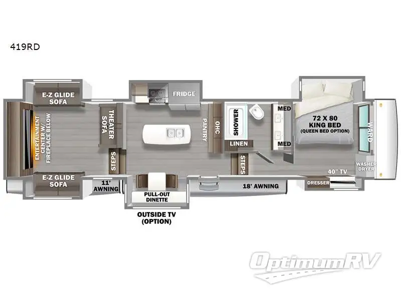 2023 Forest River RiverStone 419RD RV Floorplan Photo