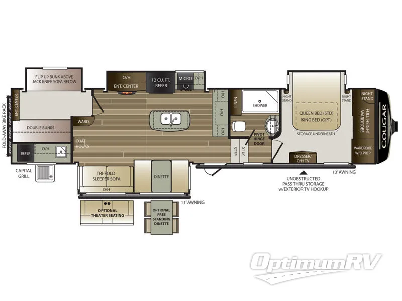 2018 Keystone Cougar 369BHS RV Floorplan Photo