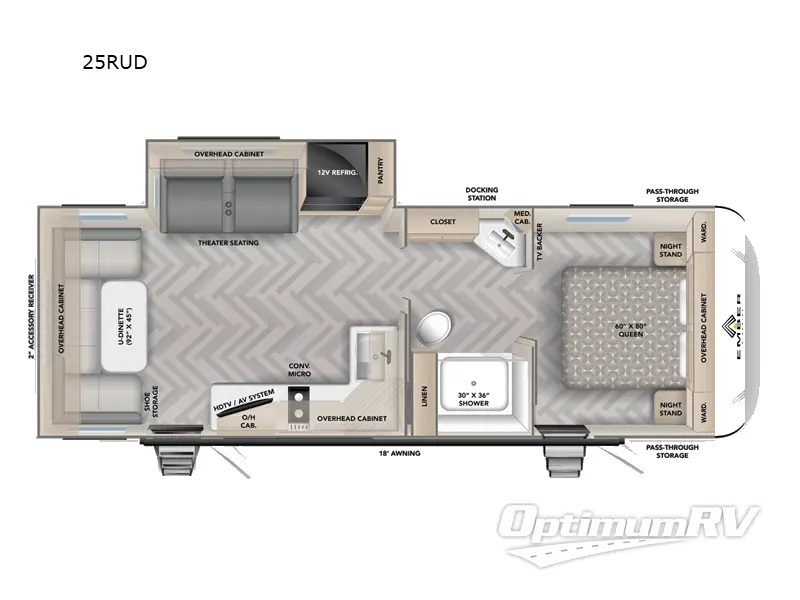 2025 Ember E-Series 25RUD RV Floorplan Photo