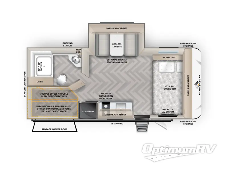 2025 Ember E-Series 19ETS RV Floorplan Photo