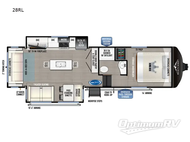 2025 East To West Tandara 28RL RV Floorplan Photo