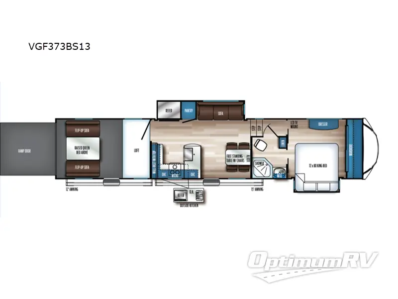 2024 Forest River Vengeance Rogue Armored VGF373BS13 RV Floorplan Photo