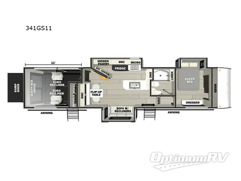 2025 Forest River Vengeance Rogue Armored 341GS11 RV Floorplan Photo