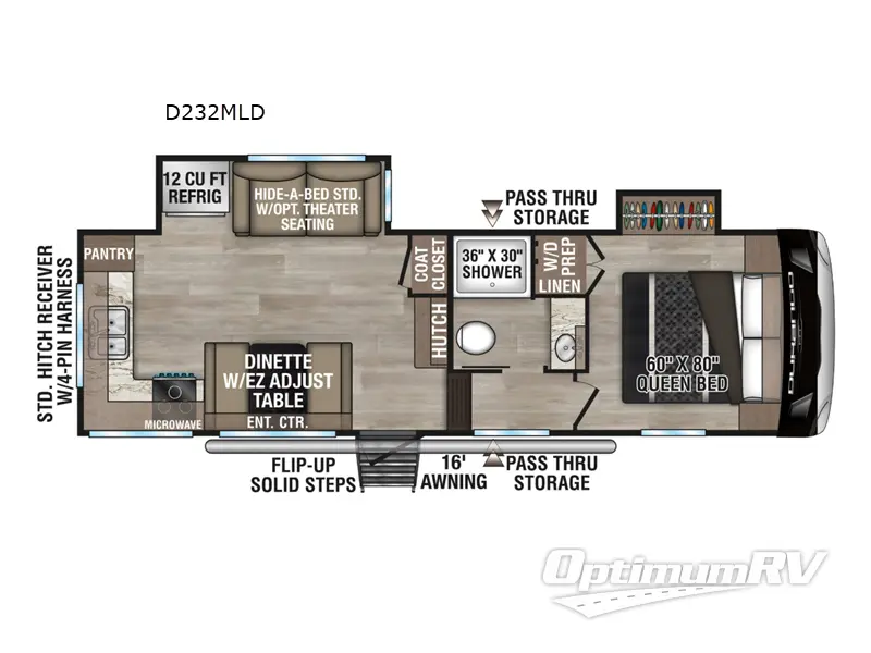 2025 KZ Durango Half-Ton D232MLD RV Floorplan Photo