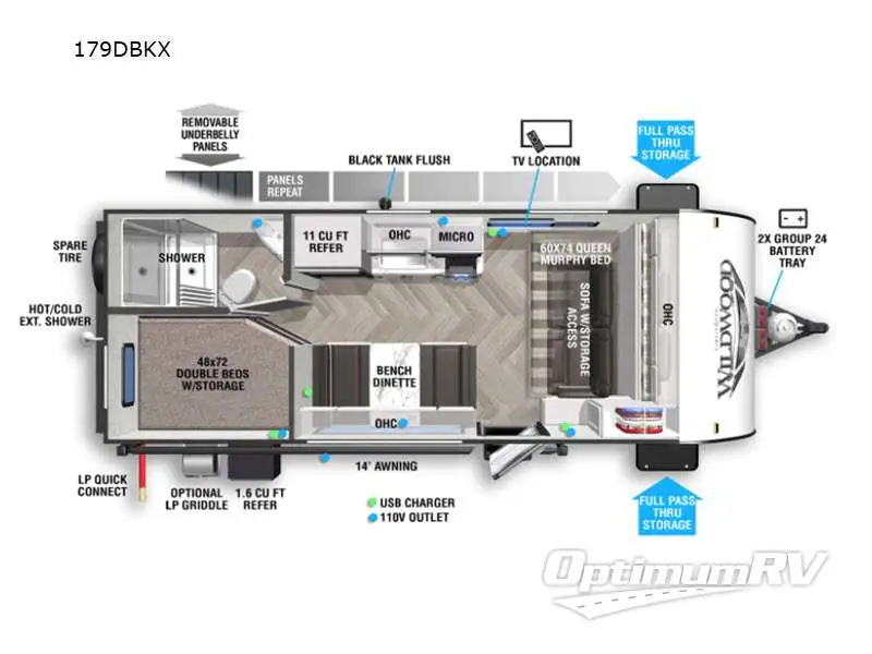 2021 Forest River Wildwood FSX 179DBKX RV Floorplan Photo