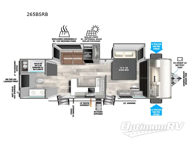 2025 Forest River Salem Hemisphere 265BSRB RV Floorplan Photo