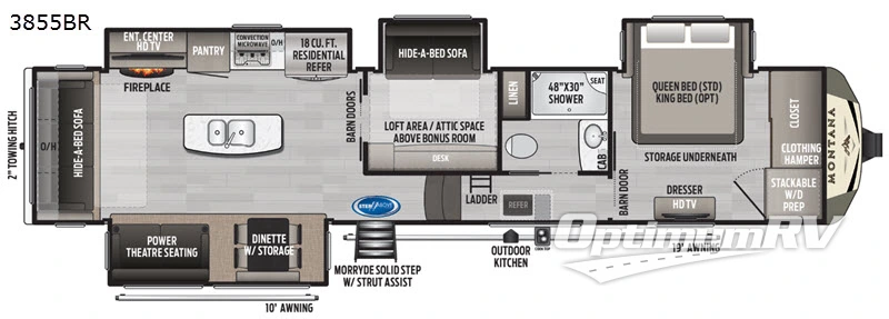 2020 Keystone Montana High Country 385BR RV Floorplan Photo