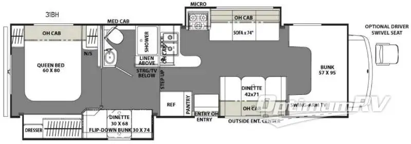 2017 Coachmen Freelander 31BH Ford 450 RV Floorplan Photo