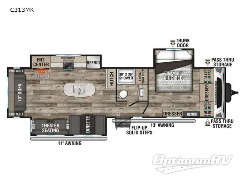 2022 KZ Connect 313MK RV Floorplan Photo