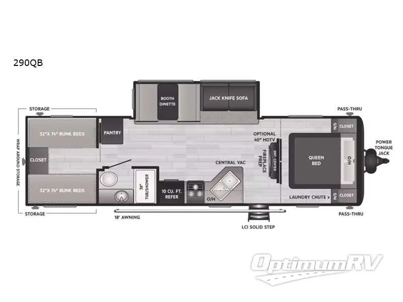 2022 Keystone Hideout 290QB RV Floorplan Photo