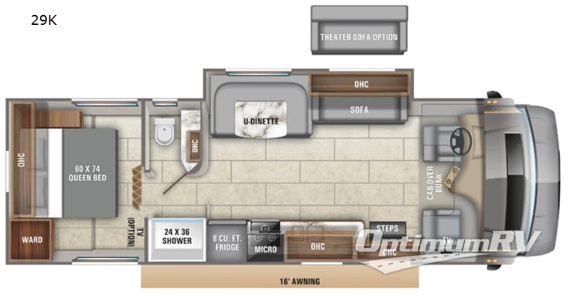 2020 Entegra Odyssey 29K RV Floorplan Photo