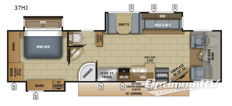 2018 Jayco Seneca 37HJ Floorplan Photo
