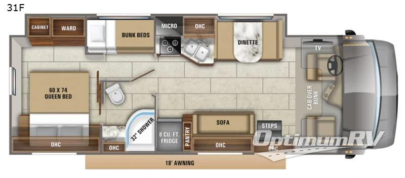 2020 Jayco Redhawk 31F RV Floorplan Photo