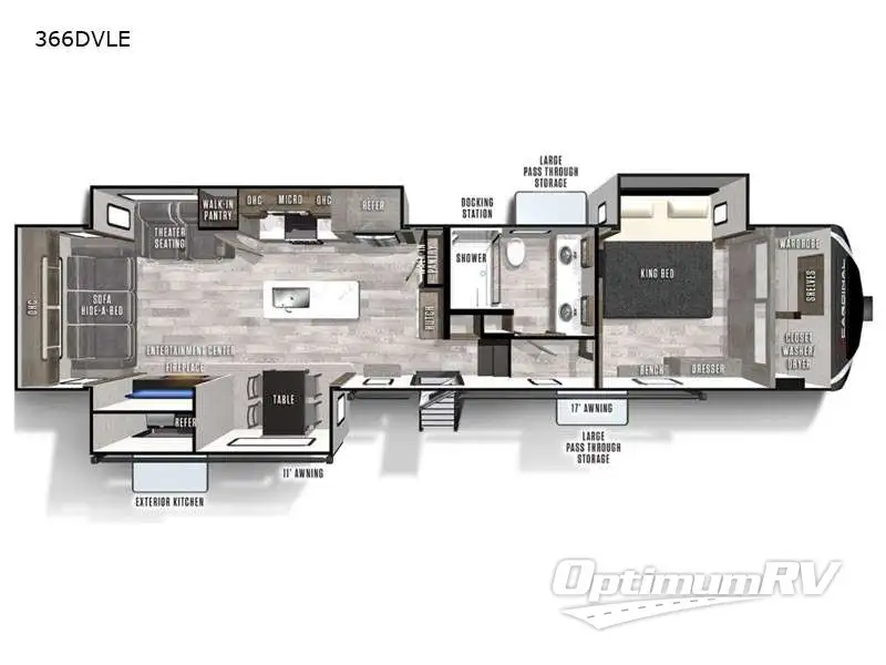 2021 Forest River Cardinal Limited 366DVLE RV Floorplan Photo