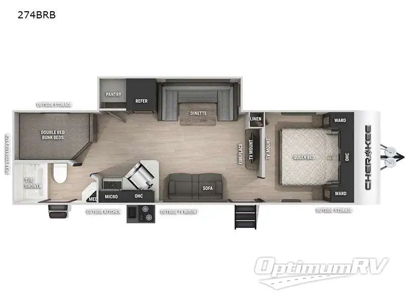 2022 Forest River Cherokee 274BRB RV Floorplan Photo