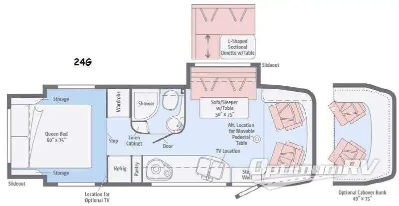 2014 Winnebago View 24G RV Floorplan Photo