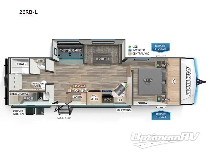 2024 Forest River Cherokee Alpha Wolf 26RB-L RV Floorplan Photo