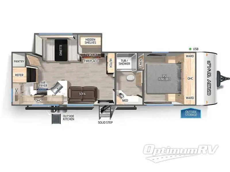 2025 Forest River Cherokee Grey Wolf 26SS RV Floorplan Photo