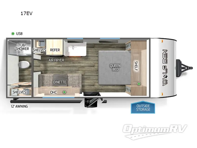 2025 Forest River Cherokee Wolf Den 17EV RV Floorplan Photo