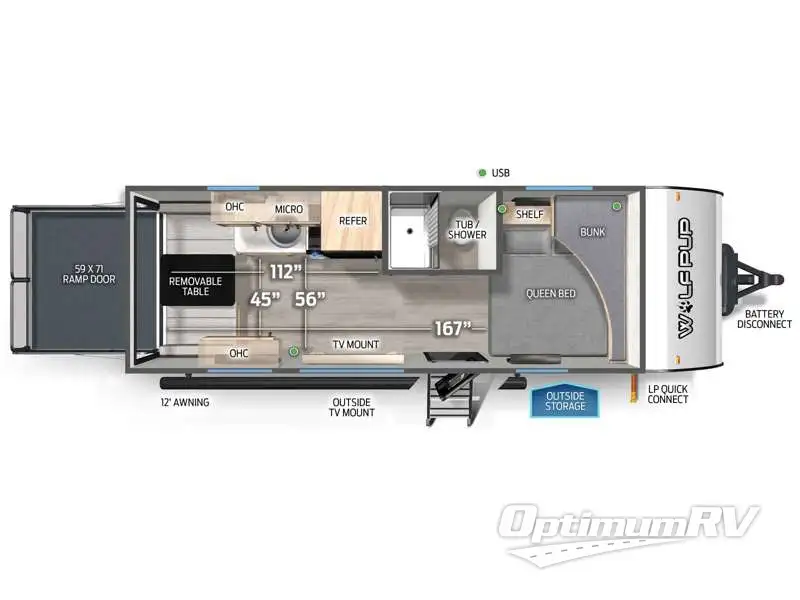 2025 Forest River Cherokee Wolf Pup 18RJBW RV Floorplan Photo