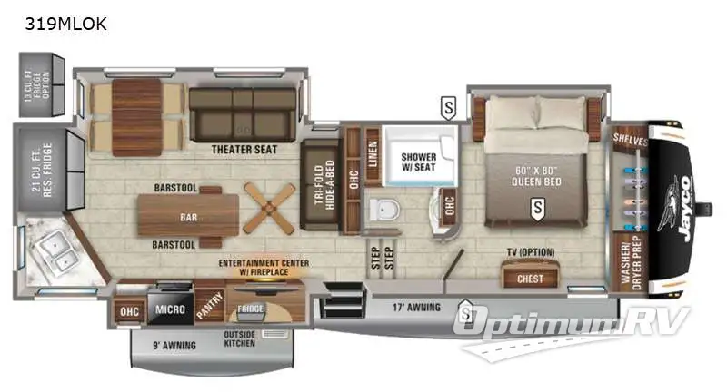 2021 Jayco Eagle 319MLOK RV Floorplan Photo