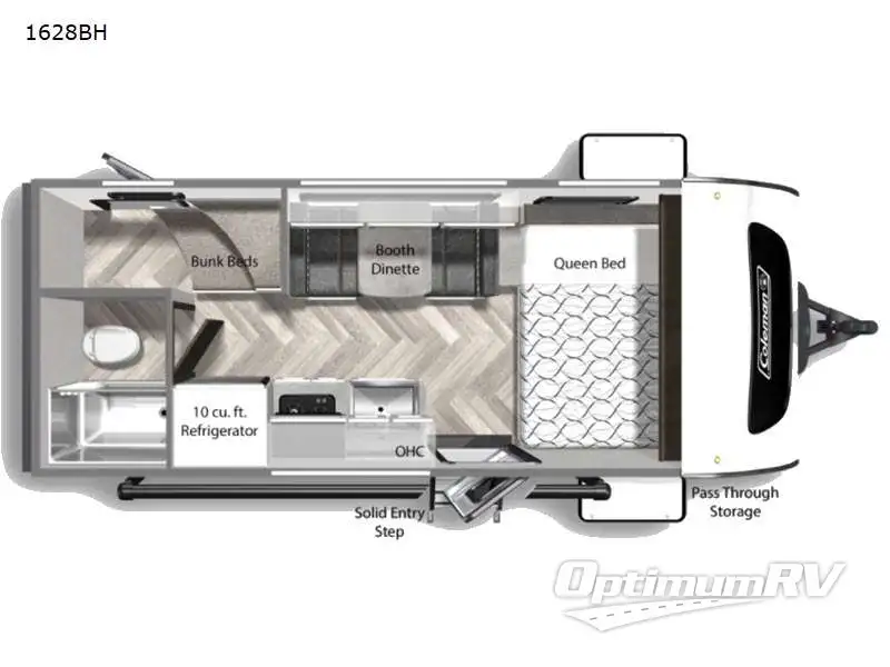 2022 Dutchmen Coleman Rubicon 1628BH RV Floorplan Photo