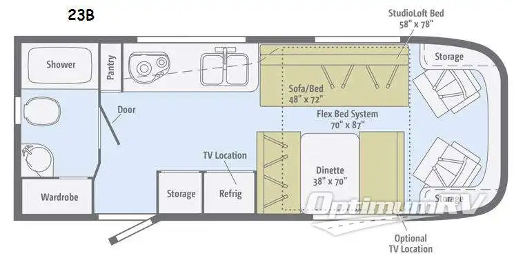 2014 Winnebago Trend 23B RV Floorplan Photo