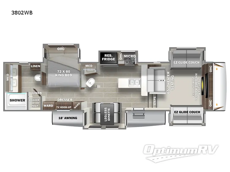 2022 Prime Time Sanibel 3802WB RV Floorplan Photo