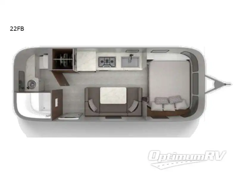 2022 Airstream Caravel 22FB RV Floorplan Photo