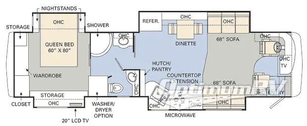 2008 Monaco Diplomat 40 PDQ RV Floorplan Photo