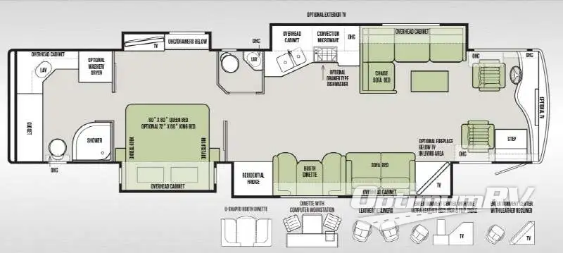 2015 Tiffin Phaeton 42 LH RV Floorplan Photo