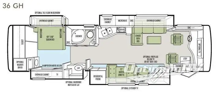 2013 Tiffin Phaeton 36 GH RV Floorplan Photo